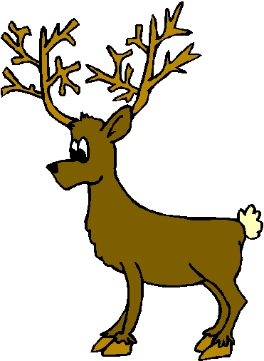 Tooth Vampire Deer - Reindeer Pierced Stud Earrings (371x506), Png Download