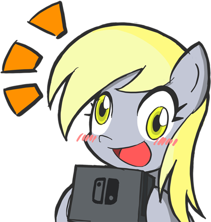 Rvceric, Blushing, Cute, Derpy Hooves, Female, Mare, - My Little Pony Nintendo Switch (450x450), Png Download