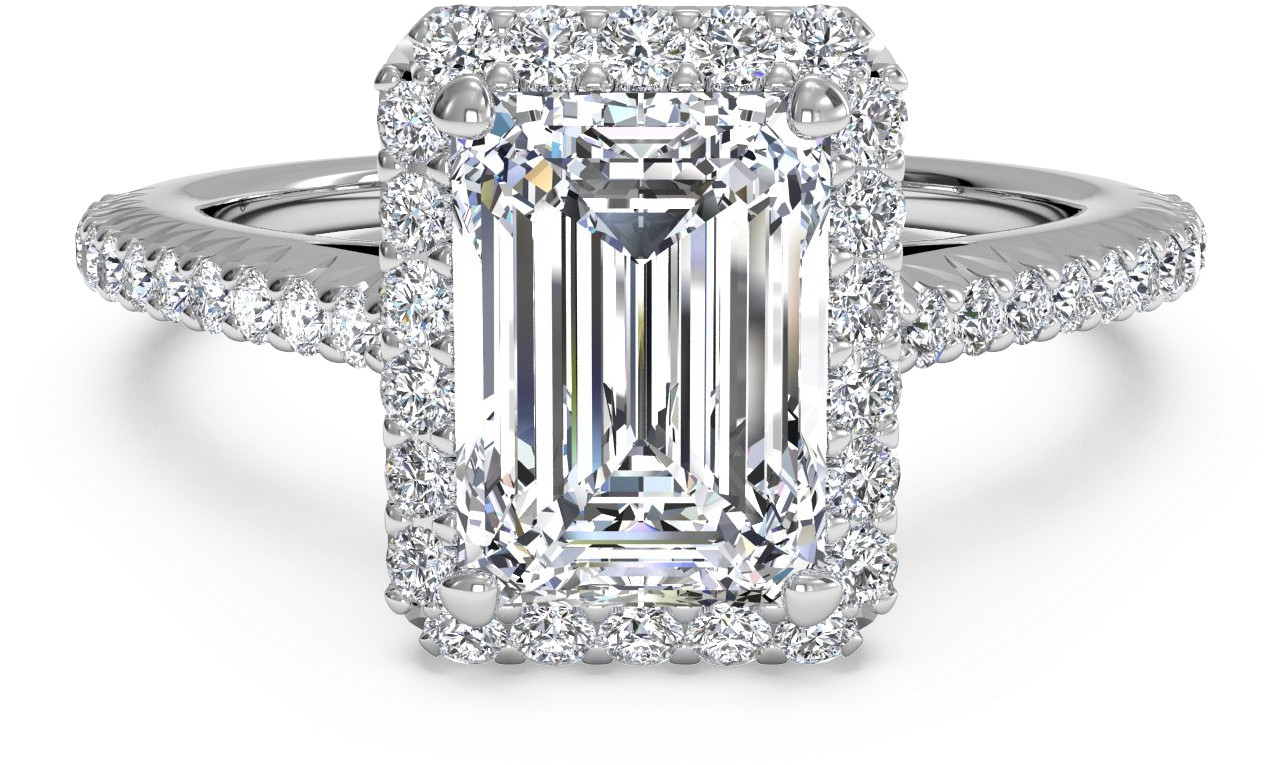 We Just Love The Details Of This Emerald Cut, Halo - Asscher Cut Emerald Diamond (1280x860), Png Download