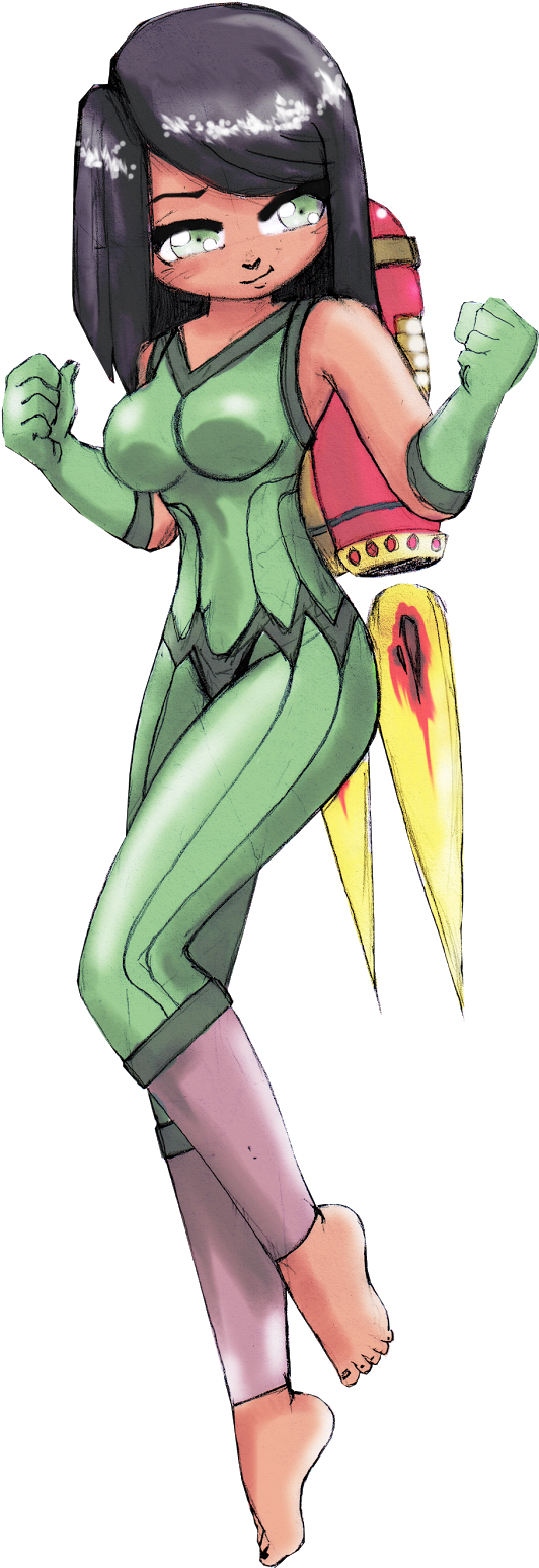 Jet Pack Girl - Jetpacks Girl Anime (671x1600), Png Download