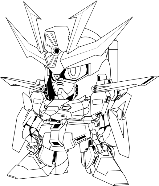 Sd Gundam Tryon 3 Lineart By Bryanz09 On Deviantart - Sd Gundam Line Art (560x640), Png Download