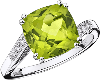 Peridot - Bague Mauboussin Or Jaune Doré 48 (458x458), Png Download