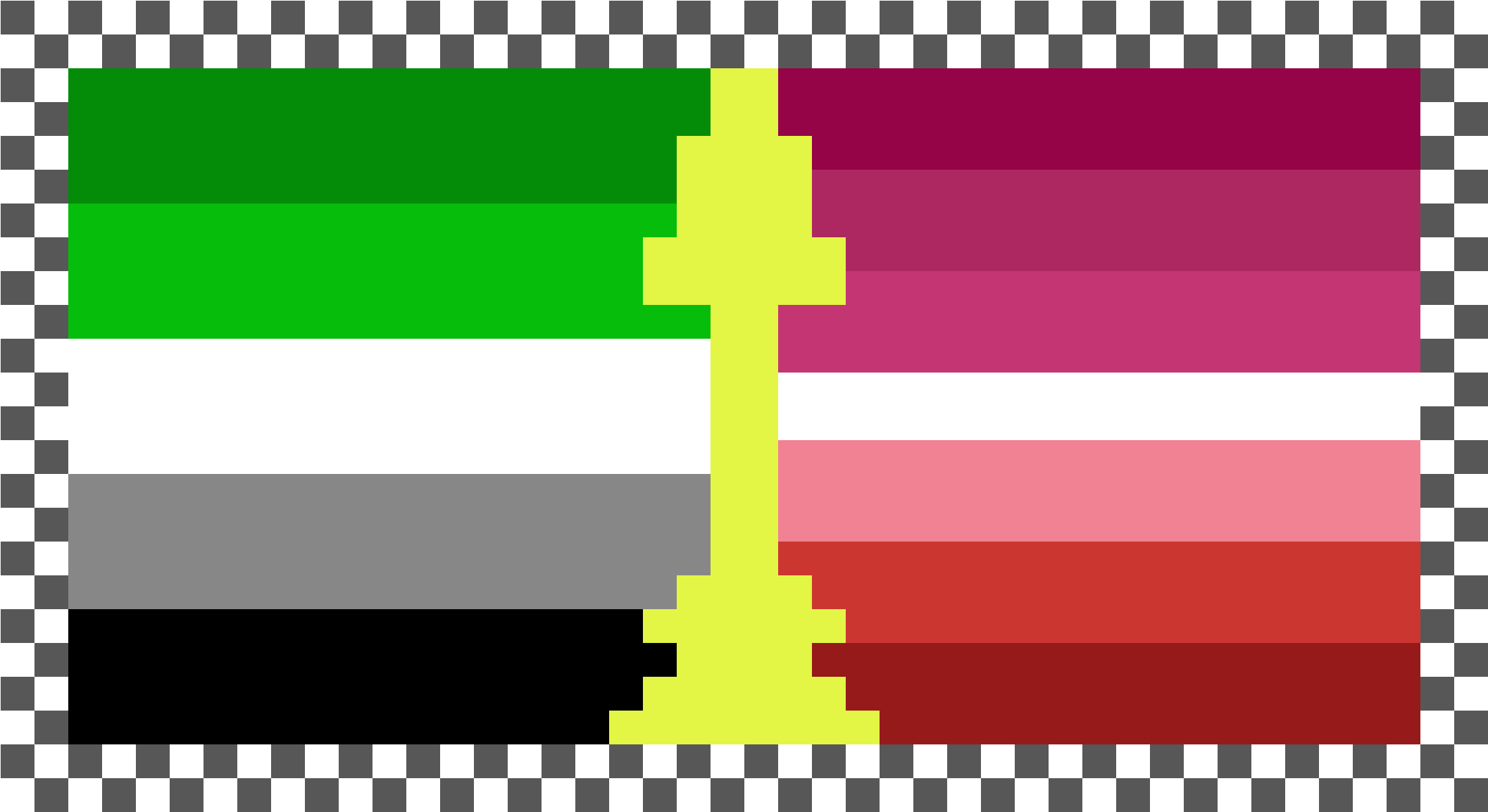Aro Lesbian Pixel Pride Flag - All You Can Eat Breakfast Flyers (2400x1400), Png Download