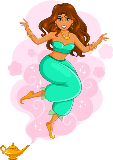 Genie-girl - Female Genie (462x556), Png Download