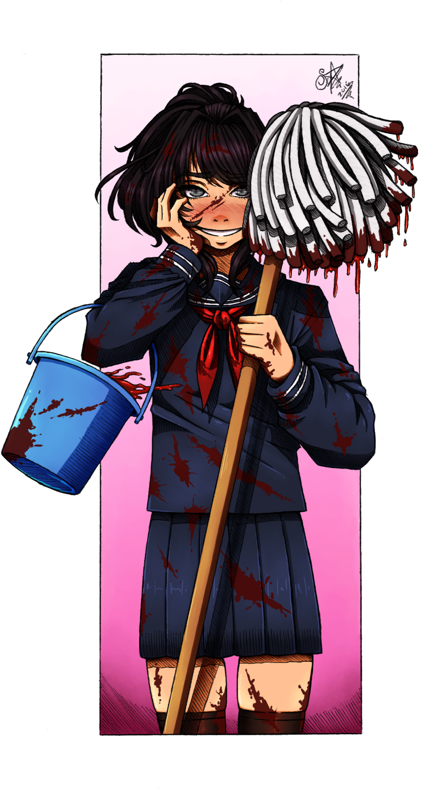 Yandere Edition By Sashastub On Deviantart - Yandere Simulator Insane Ayano (900x1604), Png Download