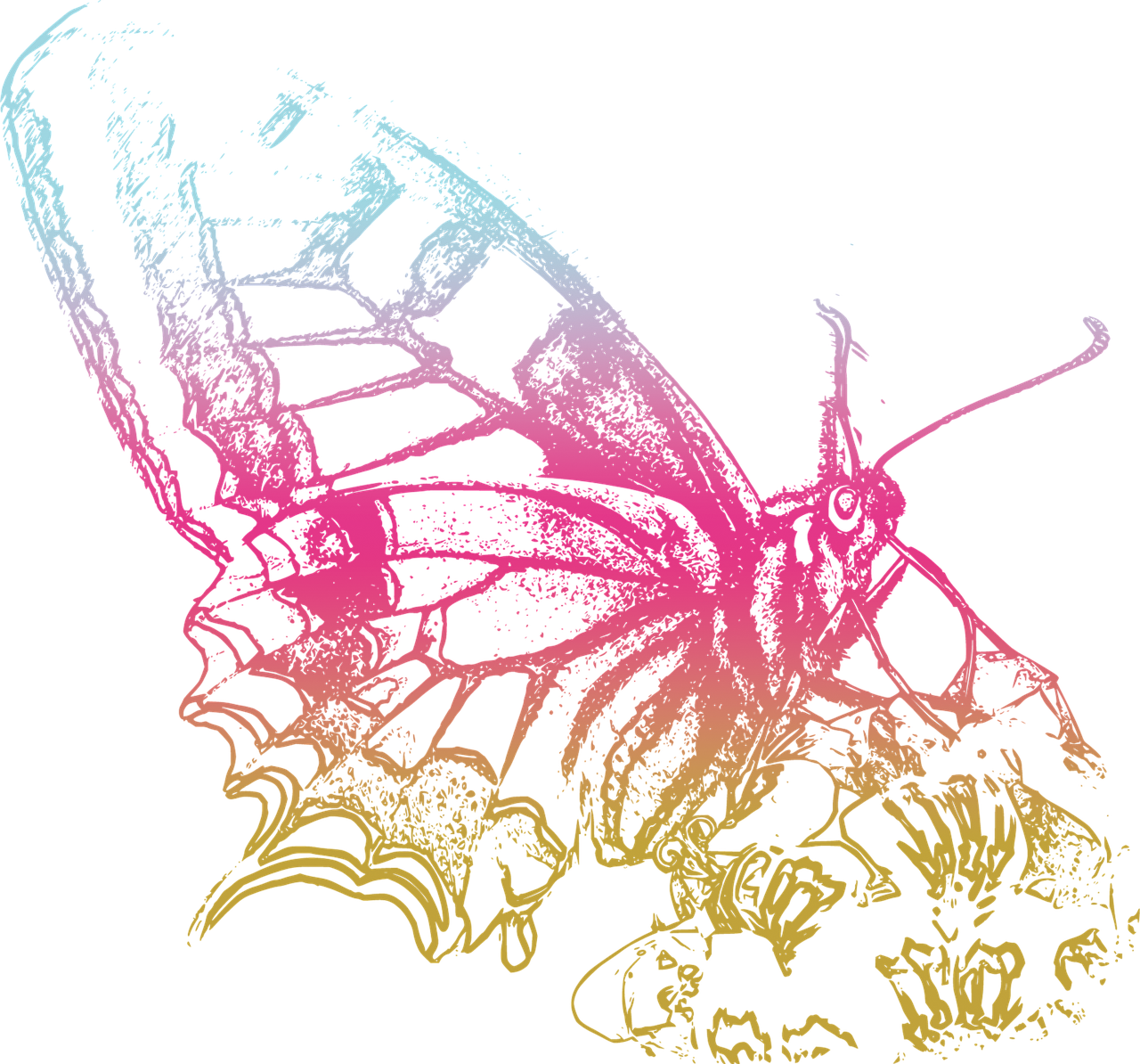 Bug Butterfly Glitter Nail Transparent Image (1280x1194), Png Download
