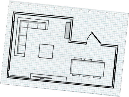 Graph Paper - House Floor Plan On The Grid Paper (428x322), Png Download