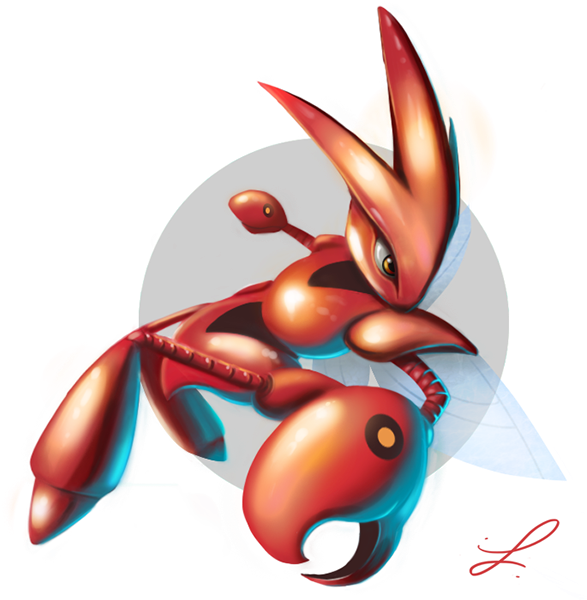 For The 1st Generation I Did Gyarados And The 2nd Scizor - Pokémon (600x600), Png Download