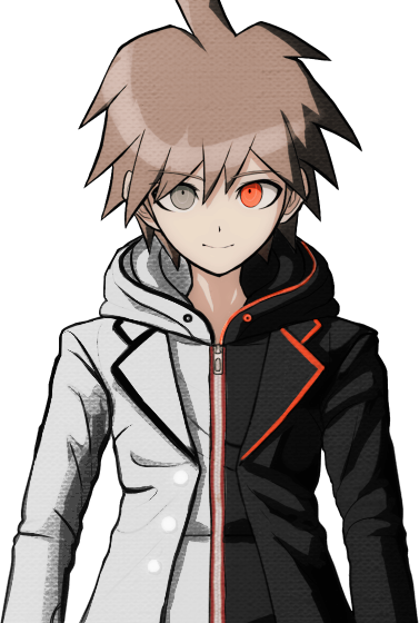 Multi Media Kin Aid Naegi With A Monokuma Themed Jacket - Makoto Naegi Sprites (377x560), Png Download