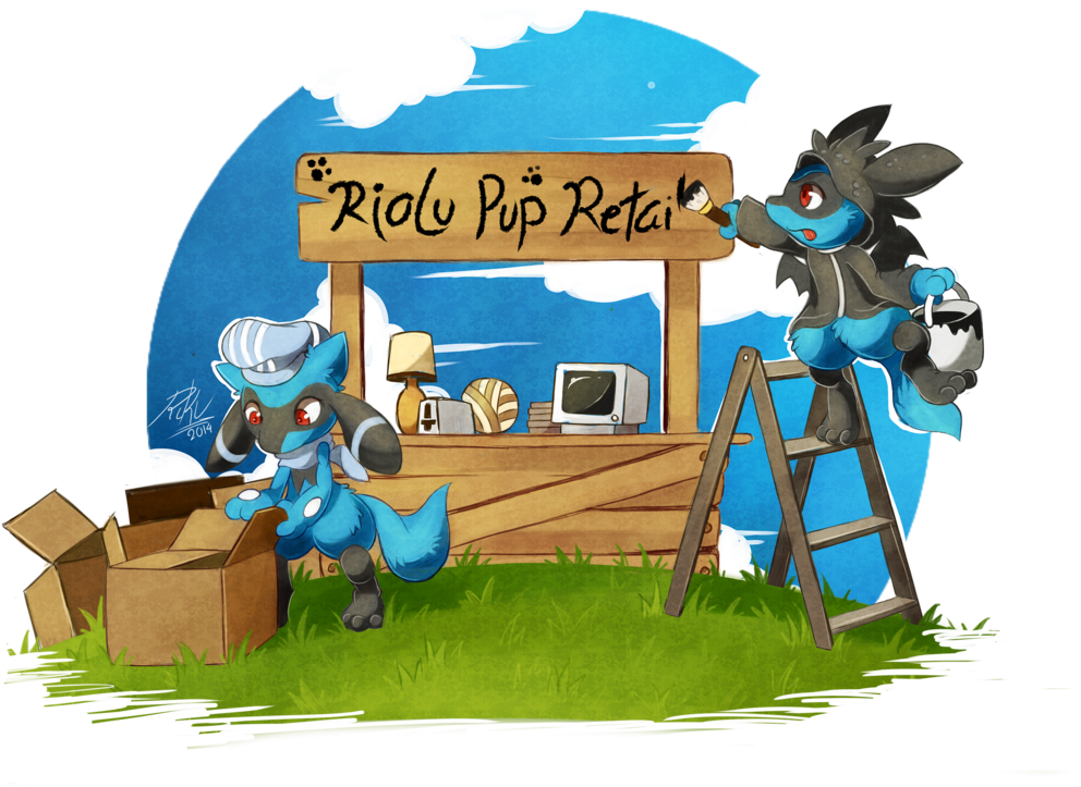 Permanent Sales Post - Riolu Puppy (1024x747), Png Download
