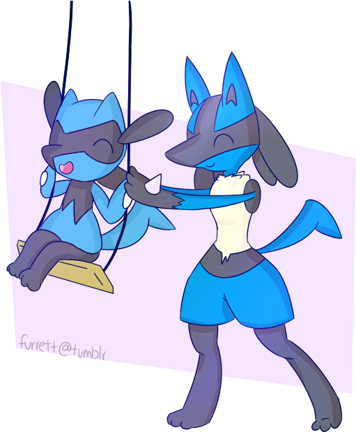Pokemon Lucario And Riolu (600x650), Png Download