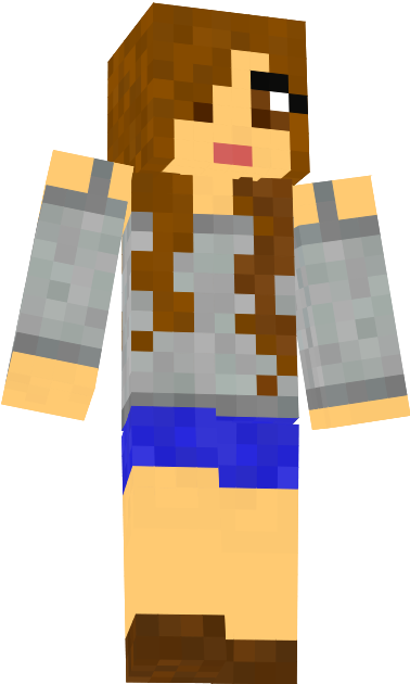 Girl Minecraft Skins Images Minecraft Custom Maps And - Minecraft Skins Brown Haired Girls (377x646), Png Download