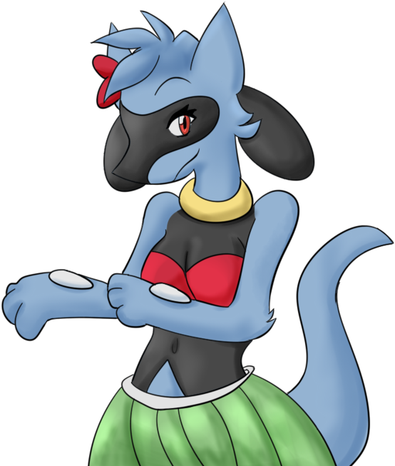 Picture Free Hulaskirt Riolu By Mitch Kun On Deviantart - Cartoon (600x683), Png Download
