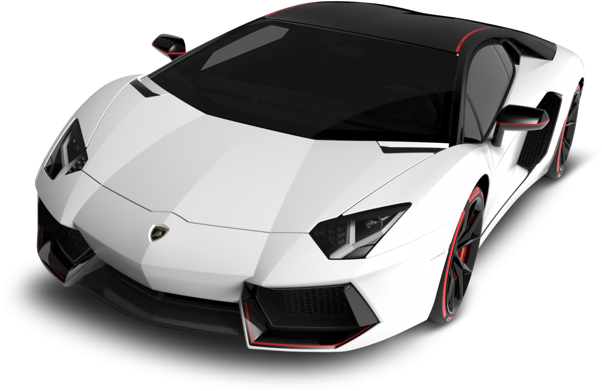 Royal Lamborghini Aventador White Car Png Image - Aventador Black And White (500x336), Png Download
