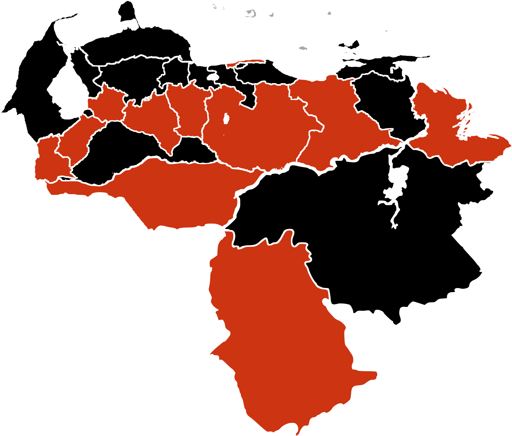 H1n1 Venezuela Map - Venezuela State Map (1800x1500), Png Download