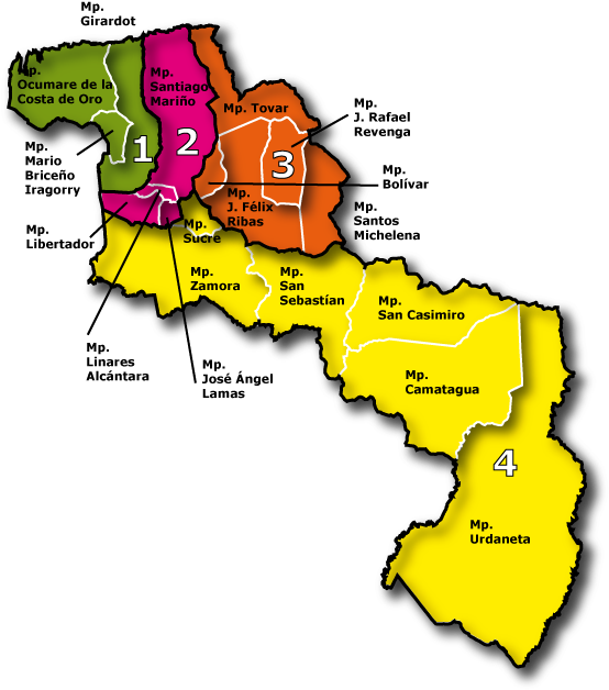 Aragua - Mapa Del Estado Aragua (667x630), Png Download