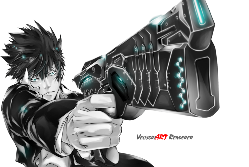Psycho - Psycho Pass Kougami Render (1024x640), Png Download