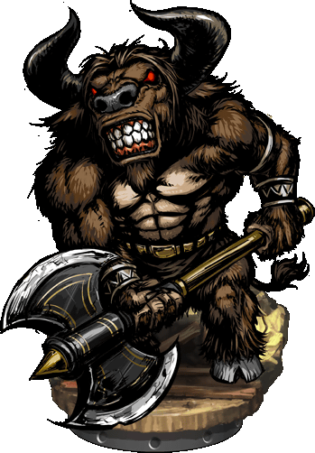 Minotaur Figure - Wiki (349x502), Png Download