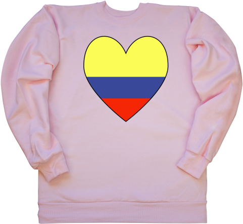Colombian Flag Heart Valentine Crewneck Sweatshirt - Crew Neck (480x480), Png Download