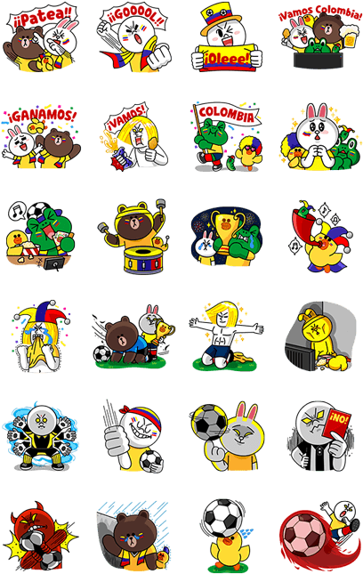 Line Soccer Fever Colombia Line Sticker Rumors City - Line Sticker Soccer (420x673), Png Download