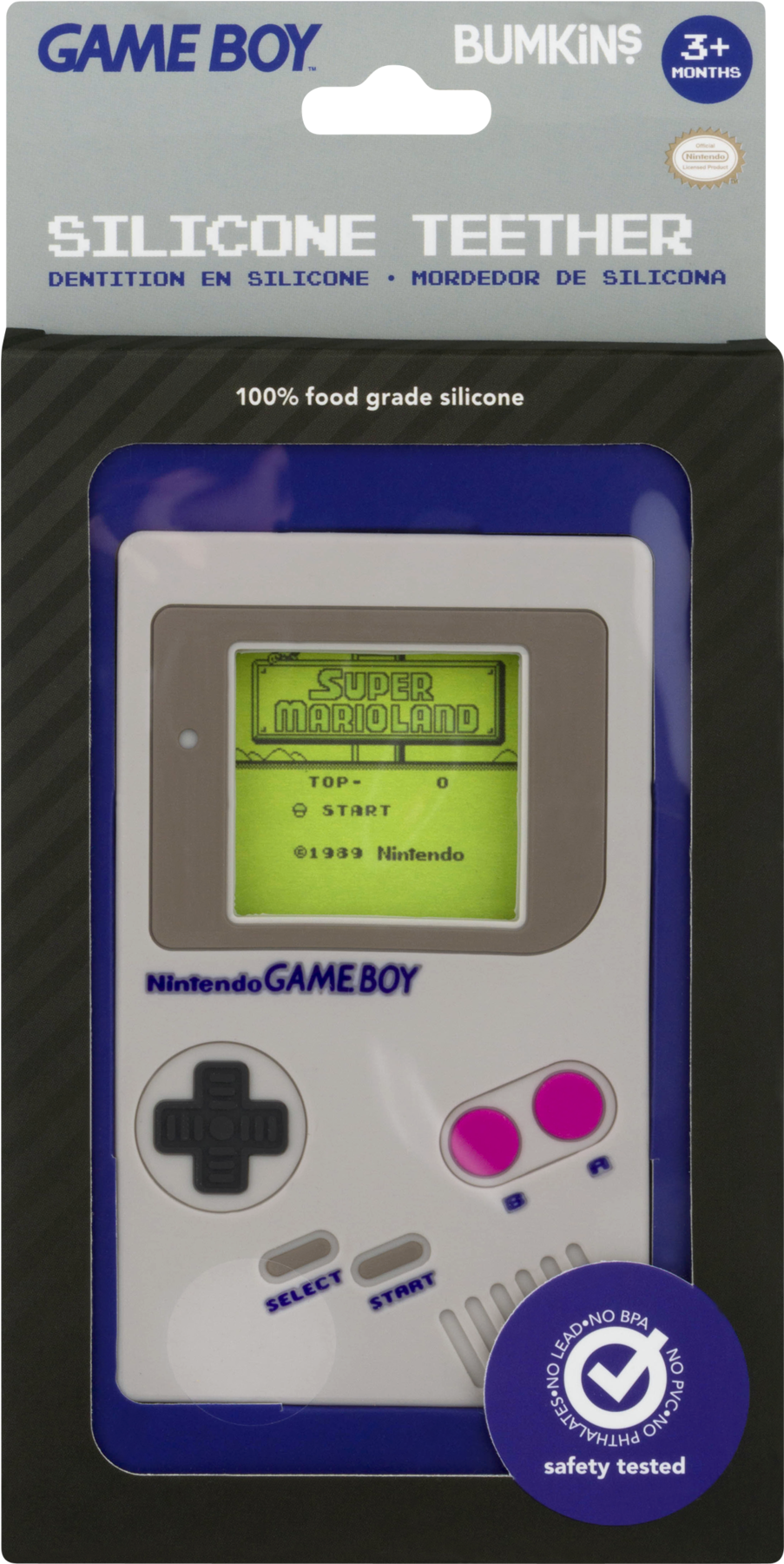 Bumkins Game-boy Nintendo Silicone Teether (1800x1800), Png Download