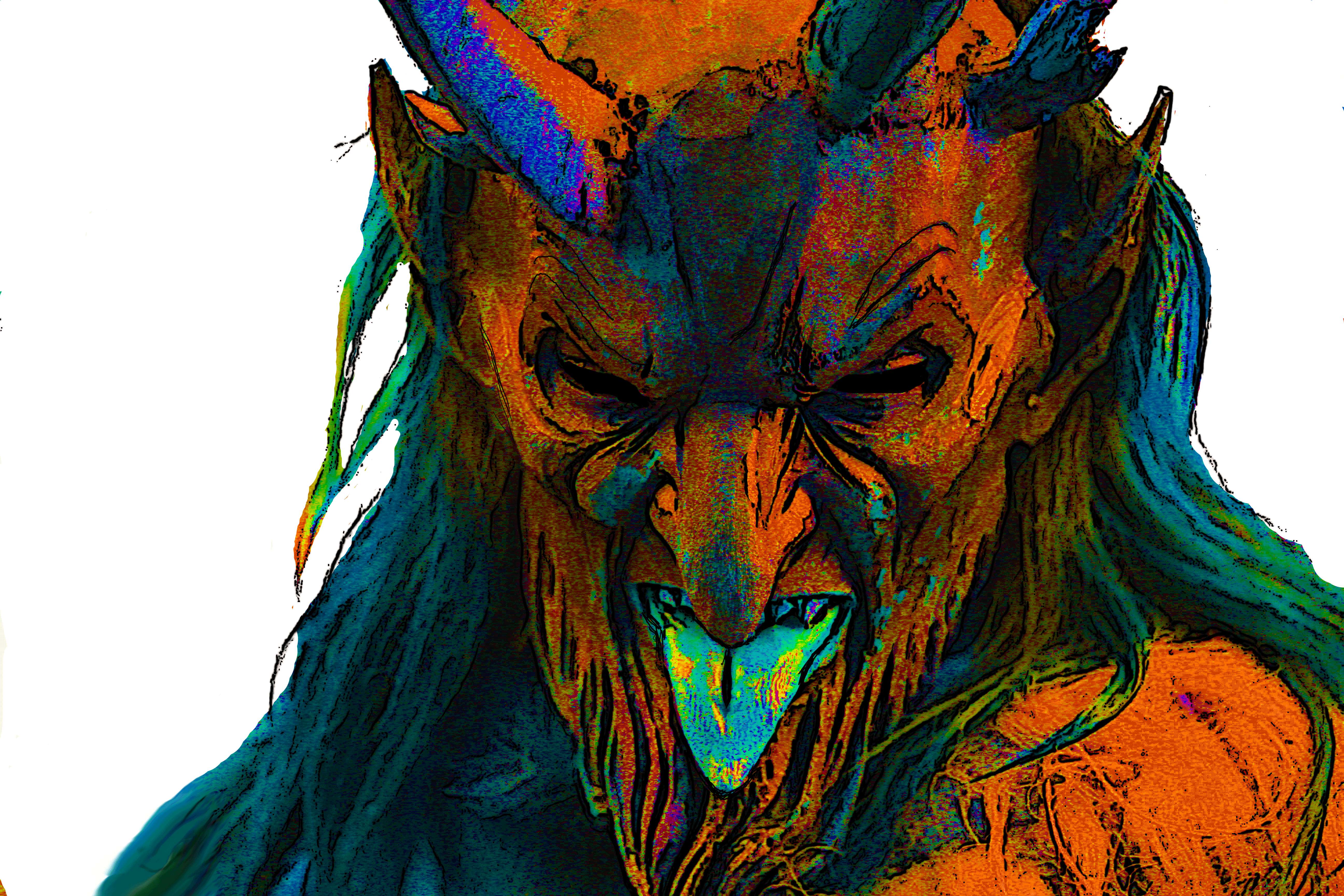 Crazy Colour Krampus - Krampus Psychedelic (5184x3456), Png Download