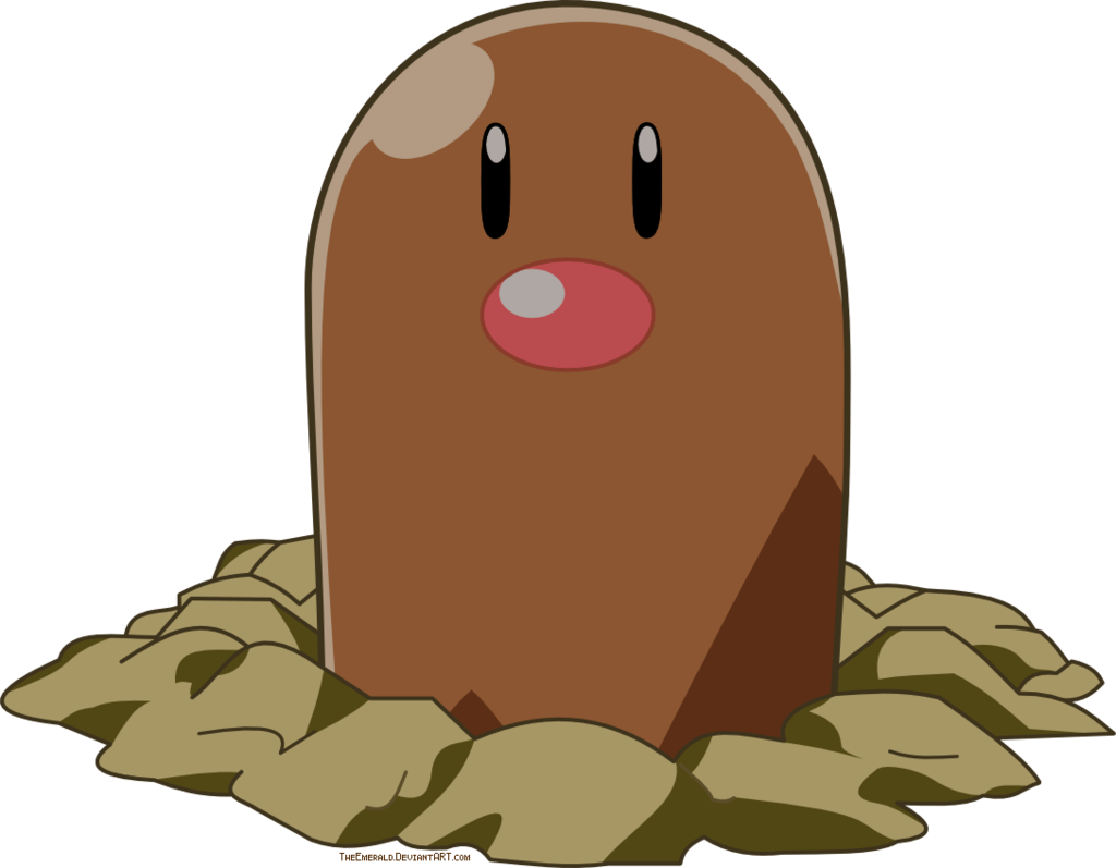 Diglett Is The Cutest Ground Pokémon Draw Pokemon, - Diglett From Pokemon (1024x797), Png Download