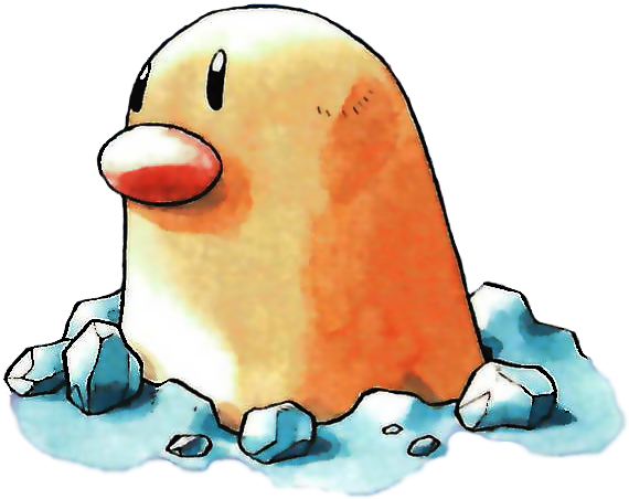 Diglett Pokemon Red And Blue Official Art “ - Pokemon Red Diglett (570x452), Png Download