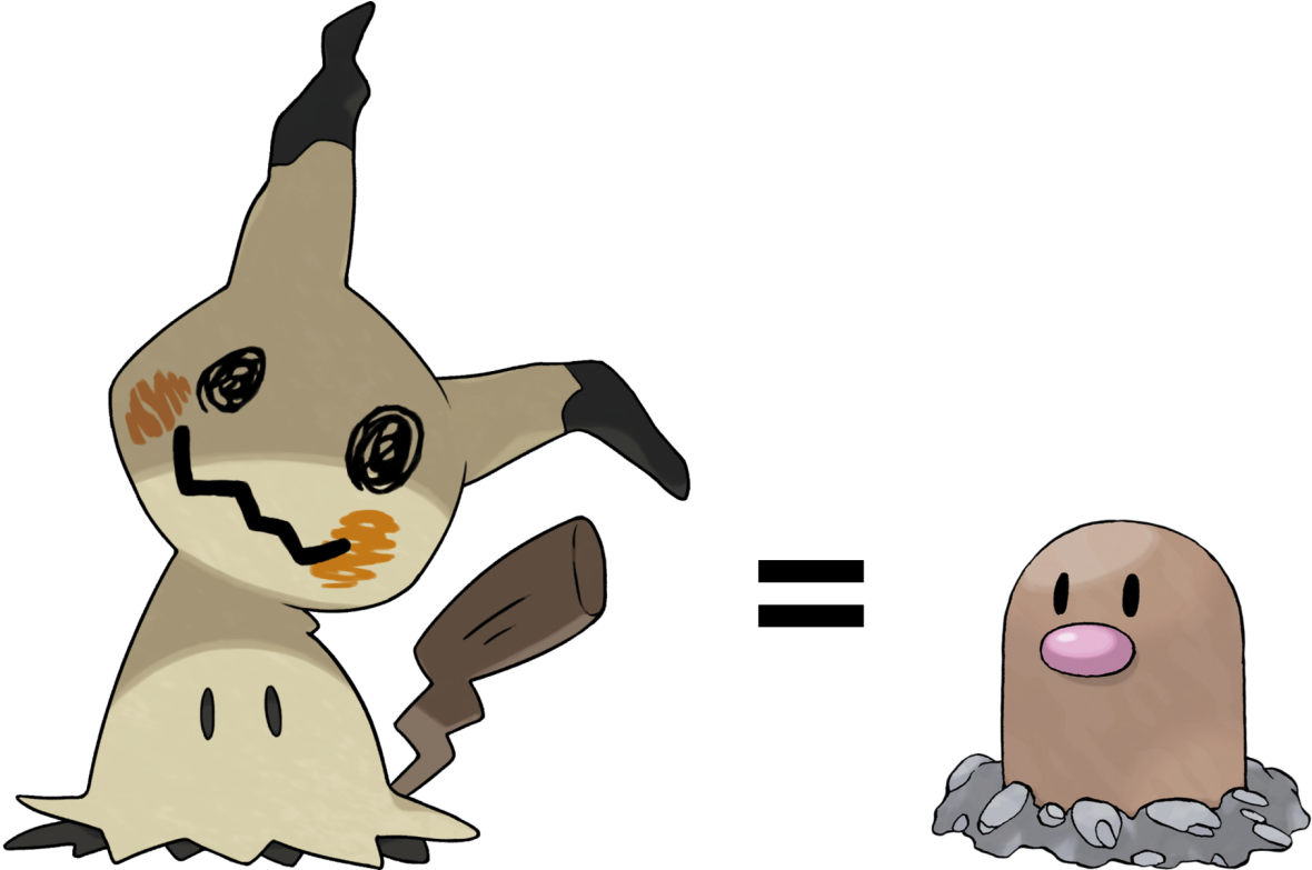 Mimikyu And Diglett Have The Same Eyes - What's Under Mimikyu's Cloth (1280x782), Png Download