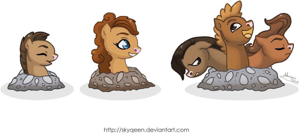 Mysweetqueen, Diglett, Dugtrio, Earth Pony, Evolution - Diglett Pony (1280x600), Png Download
