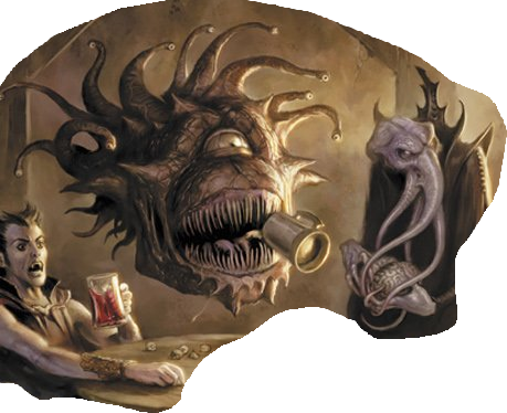 Beholder & Mindflayer - Mind Flayer Beholder (459x374), Png Download