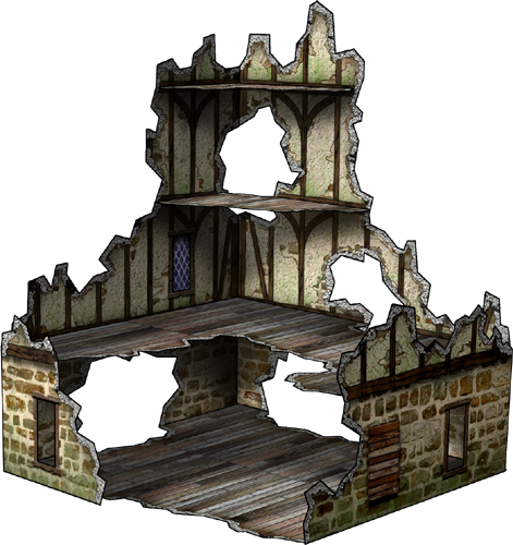 [paper Models] Latest Releases From Dave's Games [archive] - Bombed House Cartoon (471x500), Png Download