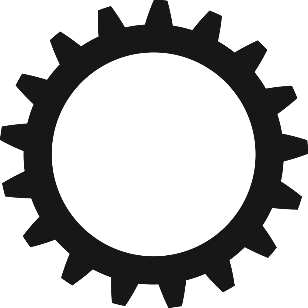 Large Rotating Gear - Gear Logo Black And White (1012x1012), Png Download
