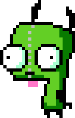 Gir - Minecraft Pixel Invader Zim (380x440), Png Download