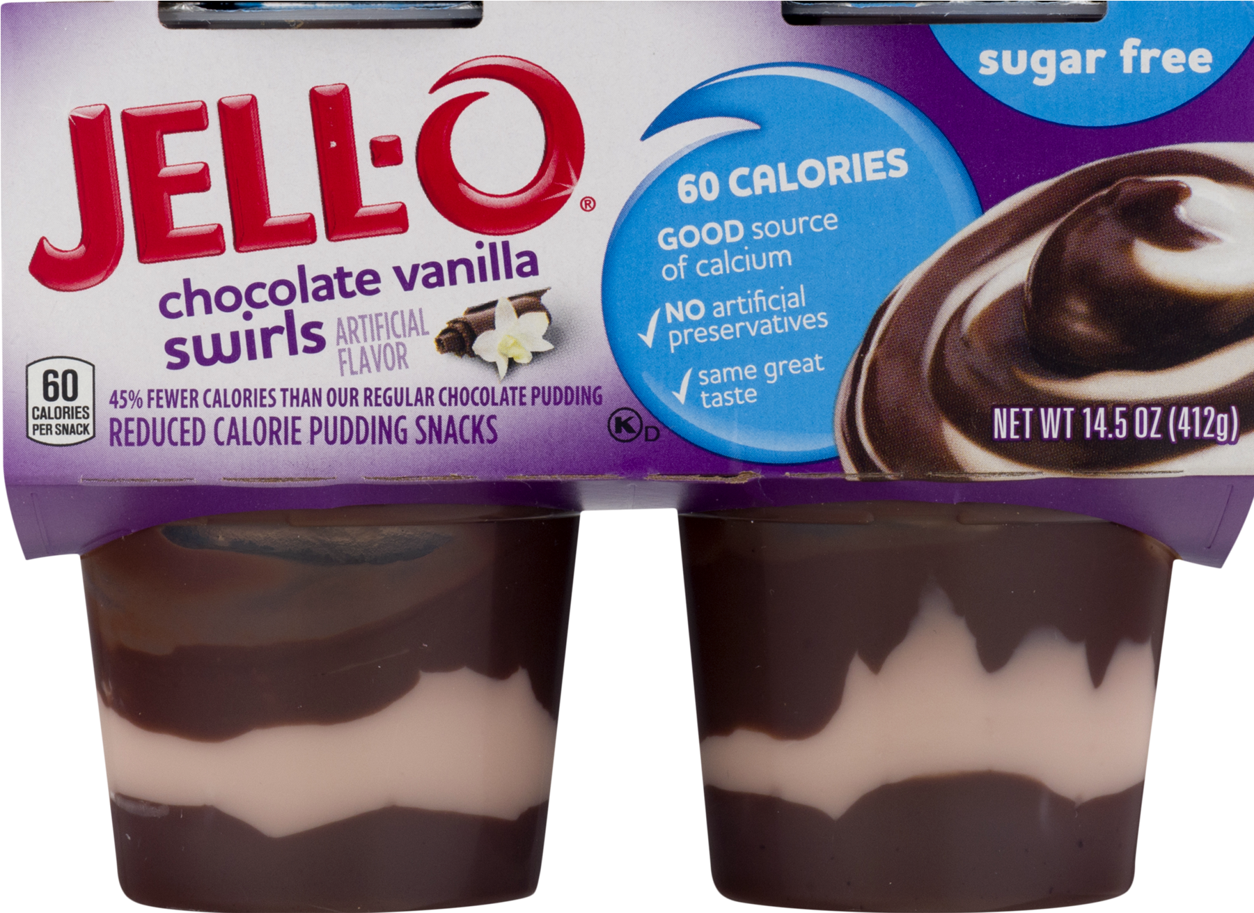 Jell-o Ready To Eat Sugar Free Chocolate Vanilla Swirl - Jello Sugar Free Chocolate Pudding (1800x1800), Png Download