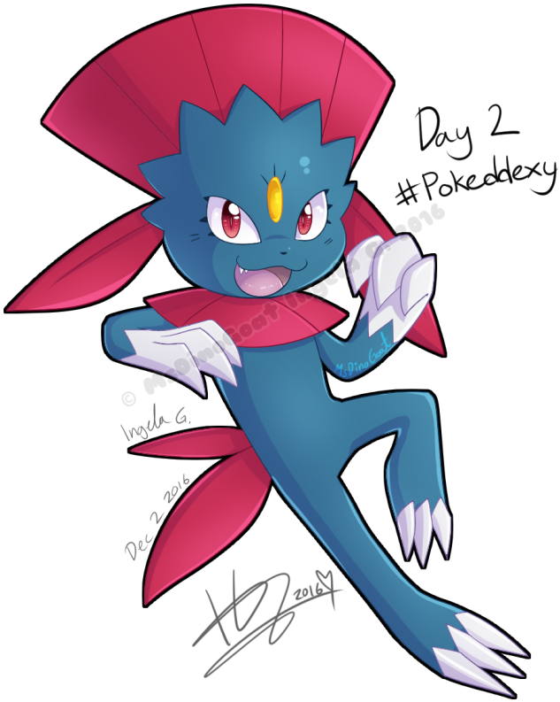 Day 2 Weavile - Cartoon (700x843), Png Download
