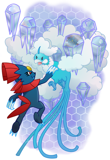 Back In The Xy Ou Metagame, Weavile Was Little More - Weavile X Lopunny (439x636), Png Download