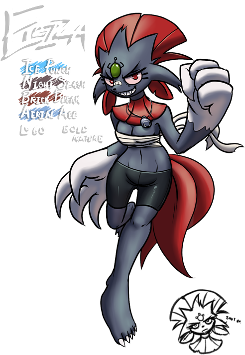 Here's Elgiza By Teckworks - Pokemon Hentai Female Weavile (500x743), Png Download