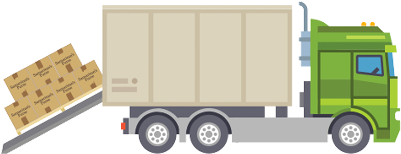 Shipping To 13 Countries - Operation Christmas Child Lorry (800x313), Png Download