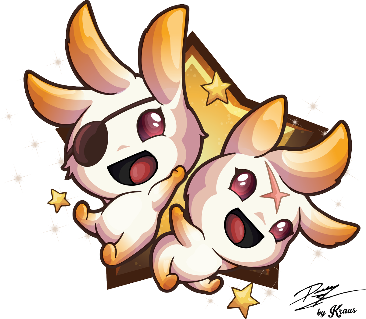 Kraus Illustration On Twitter - Star Guardian Boki And Baki (1200x1046), Png Download