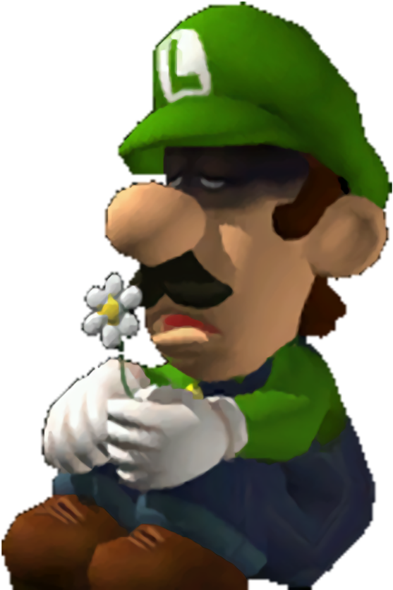 Bosses - Luigi's Mansion Beta Depressed Luigi (600x870), Png Download