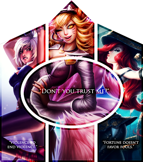 • Girls Edit Video Game League Of Legends Ahri Cassiopeia - Vayne Miss Fortune Janna (500x568), Png Download