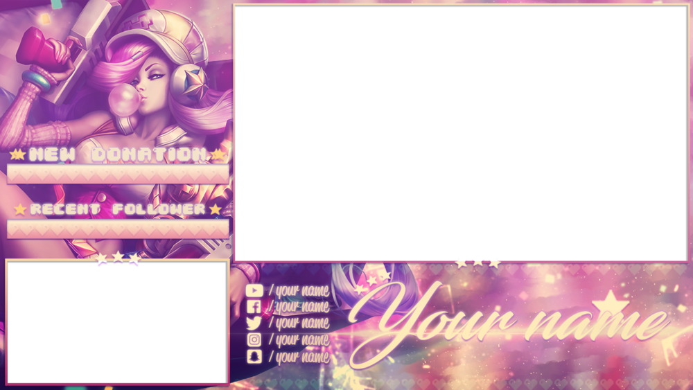 In Queue Overlay - Anime Stream Overlay Pink (1000x563), Png Download