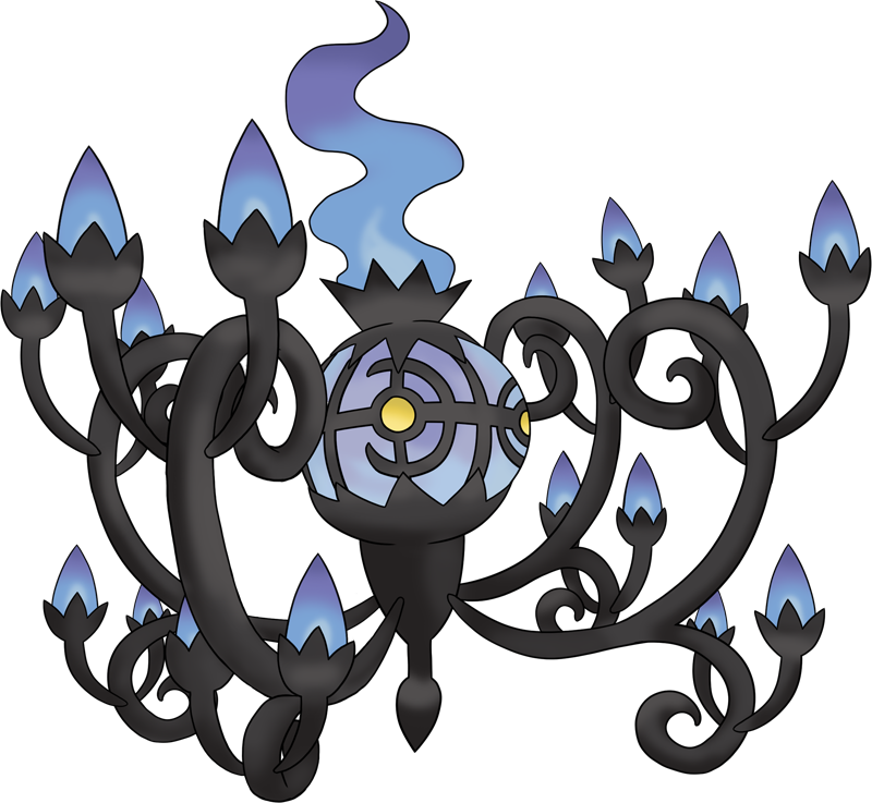 Mega Chandelure Pokédex - Pokemon Mega Chandelure (800x737), Png Download