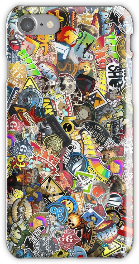 Sticker Bomb Iphone 7 Snap Case - Csgo Stickers Phone Case (750x1000), Png Download