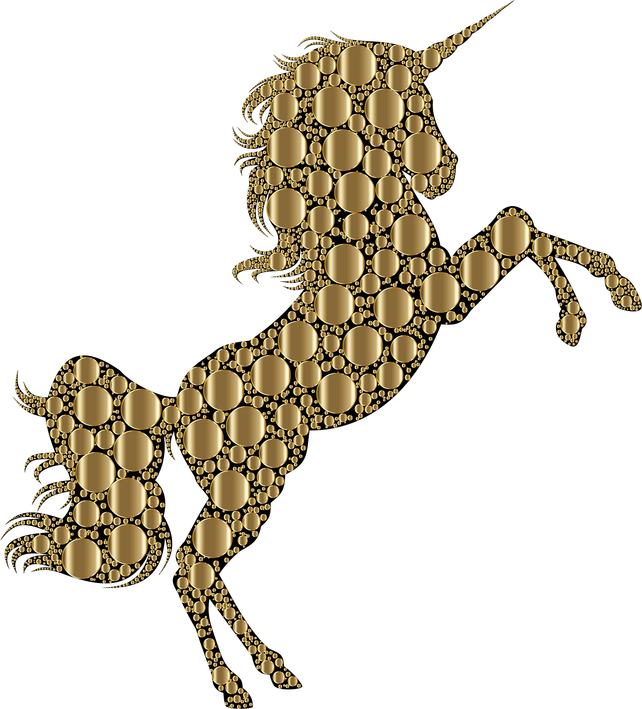 Gold Unicorn Png (2078x2296), Png Download