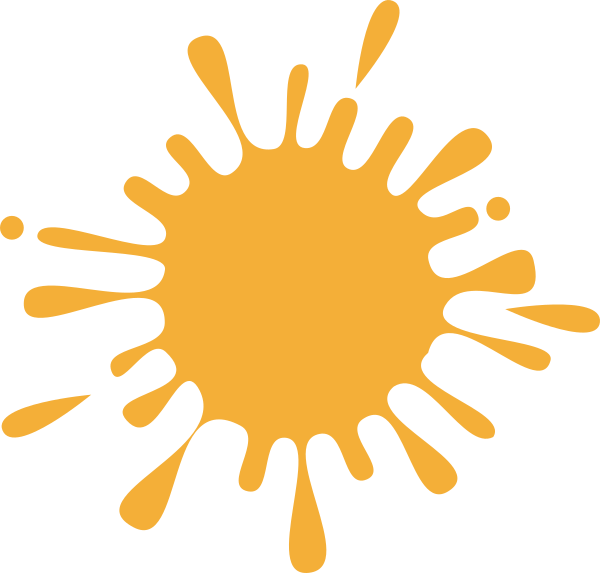 Gold Paint Splatter Png - Orange Paint Splash Clipart (600x573), Png Download