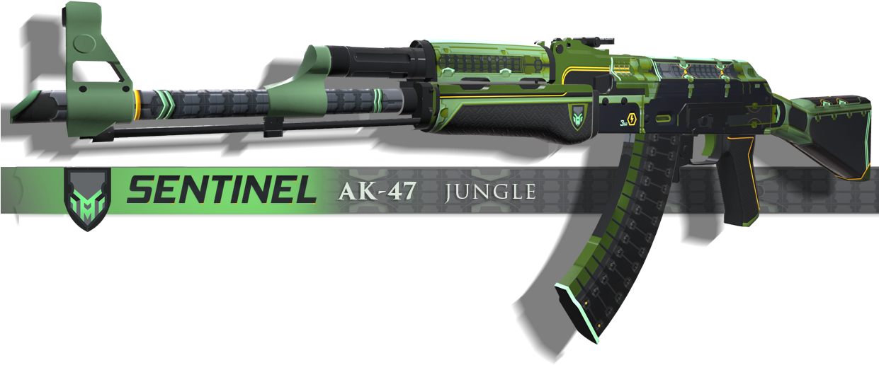 Sentinel Ak-47 - Airsoft Gun (1240x552), Png Download