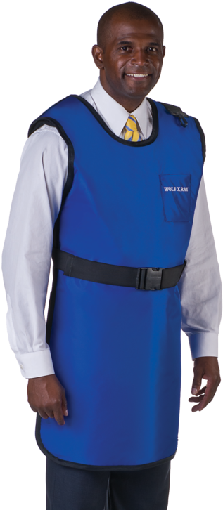 Light Weight Lead With Thyroid Collar - Dss Wolf Coat Apron, Lightweight Lead (small, Grey) (530x742), Png Download