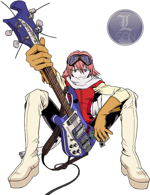 Picture - Haruko Haruhara Flcl Guitar Anime Art 24x18 Print Poster (1024x768), Png Download